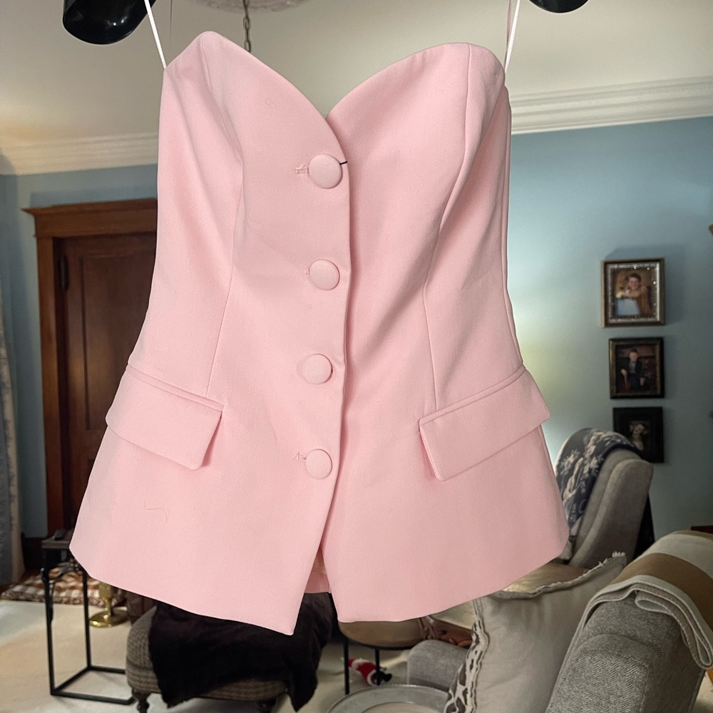 Zara Light Pink Strapless Top